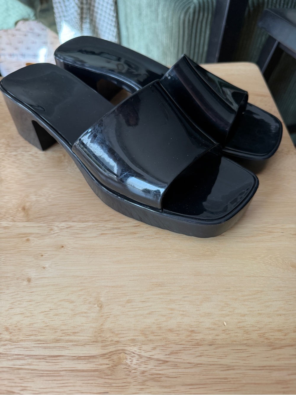 Black chunky heels